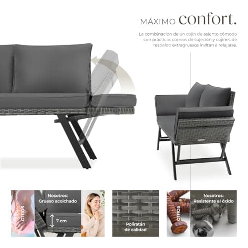 Thumbnail 3 de TecTake® Sofá 2 en 1 para terraza y jardín