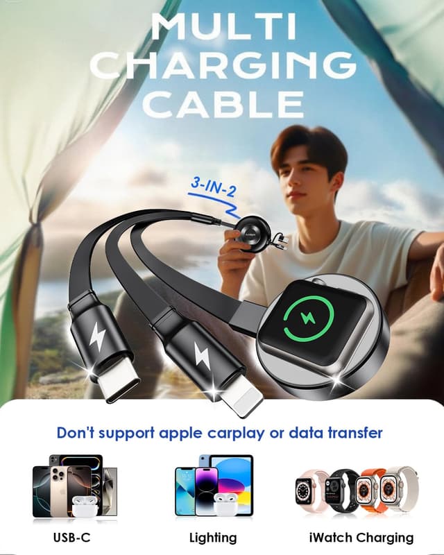 Detalle 2 de Retractable Multi Charging Cable 110cm