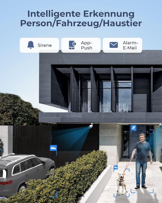 Detalle 2 de Reolink 12MP RLK16-1200B8-A Outdoor-Überwachungskamera-Set mit 8× PoE, Spotlights, 2-Wege-Audio und 16CH 4TB NVR