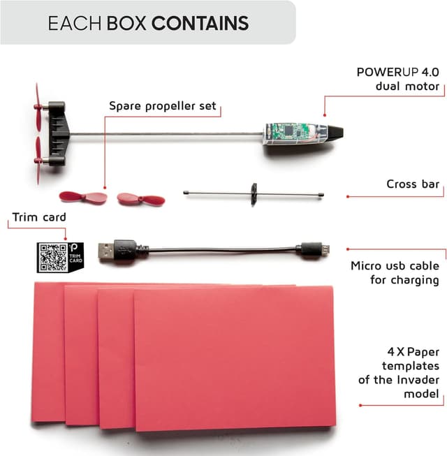 Detalle de POWERUP 4.0 smartphone-controlled RC paper aeroplane kit with autopilot & gyro stabiliser