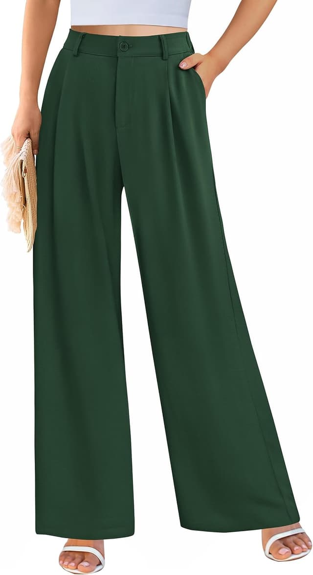 Detalle 2 de PRETTYGARDEN Wide Leg Pants for Women (High-Waisted, Business Casual with Pockets)