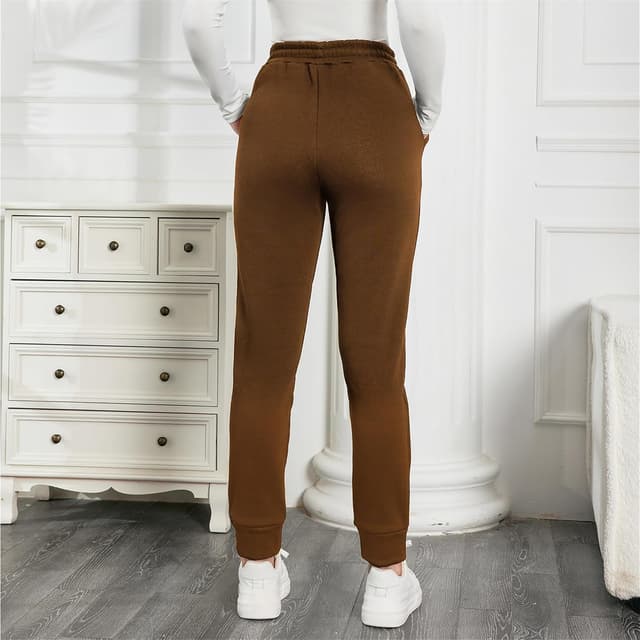 Detalle de Kfnire Warme Jogginghose Damen Winter mit Sherpa-Fleece-Fütterung, Thermo-Shortschnitt & Kordelzug