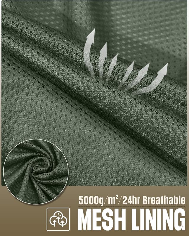 Detalle de 33,000ft wasserdichte Herren-Regenjacke mit Kapuze – atmungsaktiv für Fahrrad & Outdoor