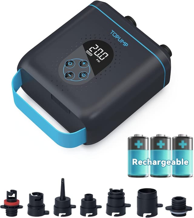 Detalle de TOPUMP TPS260 pompa elettrica SUP ricaricabile 20 PSI con doppio stadio e Type-C