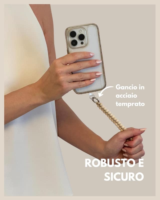 Detalle 2 de GD GOOD.designs catena per cellulare con perline, laccetto da collo universale 130 cm