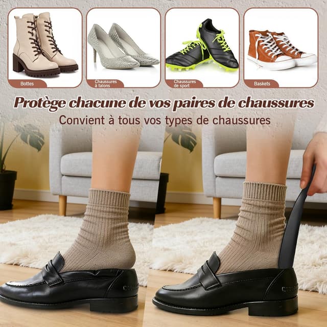 Thumbnail 6 de ZOMAKE Chausse-pied métal 42 cm — manche long en cuir