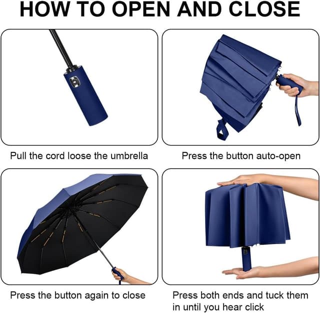 Thumbnail 6 de Aolso Ombrello Pieghevole Antivento con chiusura automatica UPF 50+