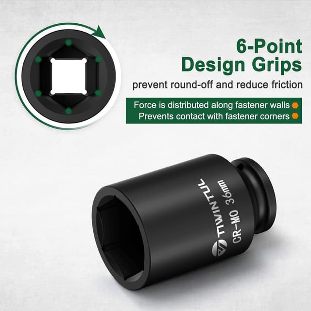 Detalle de TIWINTUL Schlagschrauber-Nuss 36 mm 1/2 Zoll