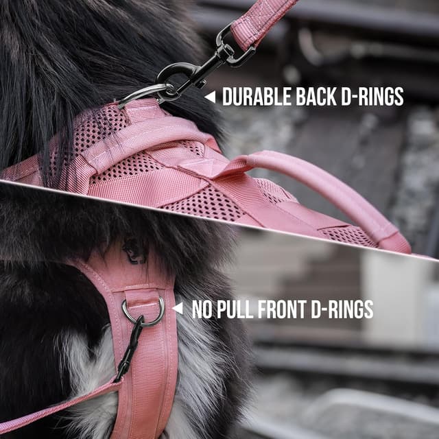Detalle de OneTigris AIRE Mesh Tactical Dog Harness (No Pull) with Handle & MOLLE Pouches