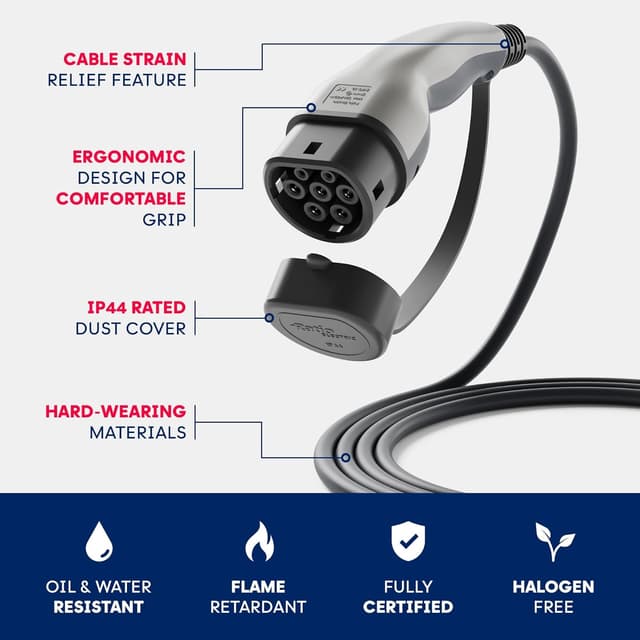 Detalle de Type 2 Mode 3 Hybrid Charging Cable (3.7kW, 16A, 6 Metre) made in Holland