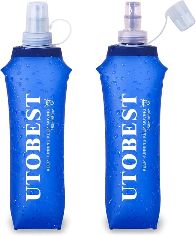 Detalle de UTOBEST Soft Flask 250 ml Collapsible Running Water Bottle (2-pack)