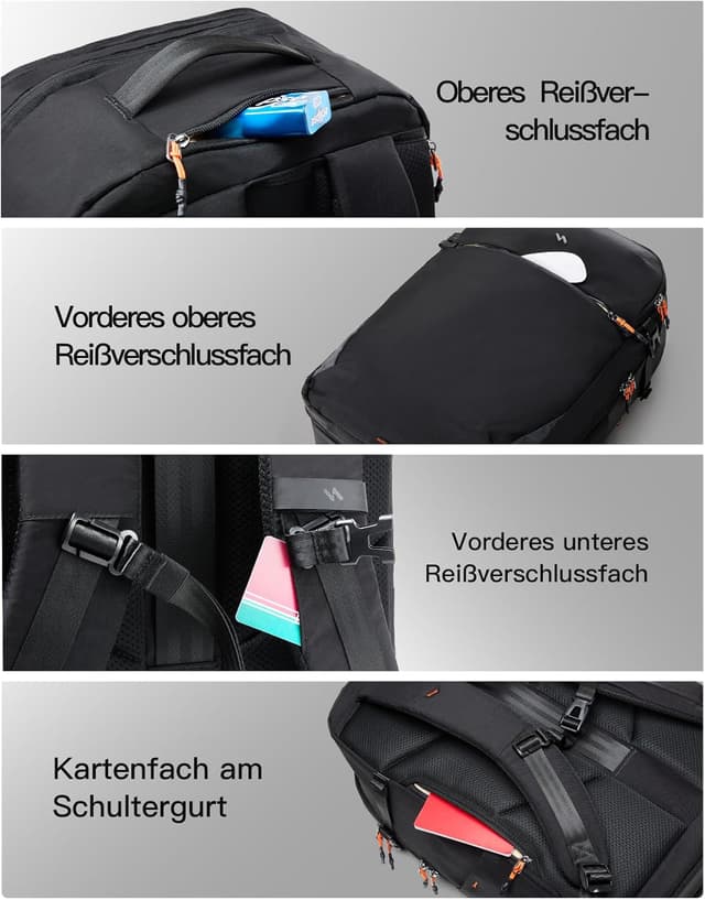 Detalle 2 de Inateck Reiserucksack 39L für 15,6 Zoll Laptop