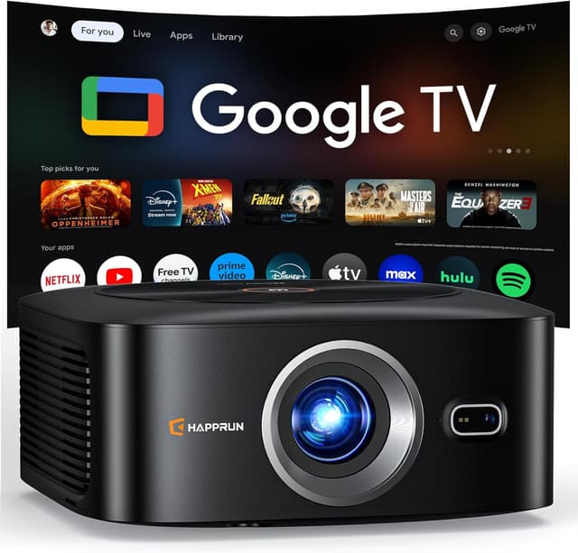 Detalle de HAPPRUN 1500 ANSI Google TV Projector 📽