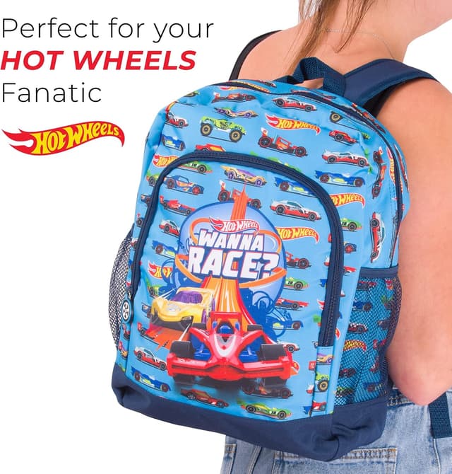 Detalle de Hot Wheels sac à dos officiel pour enfants – grand sac d’école et voyages (bleu), taille unique