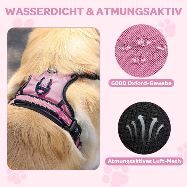 Detalle de FURRYFECTION Anti Zug Hundegeschirr Rosa