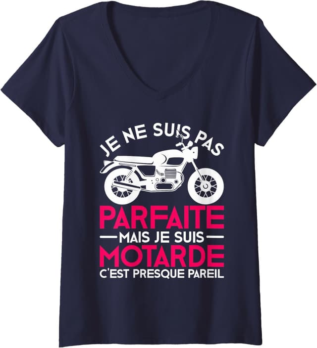 Thumbnail 4 de T-shirt moto femme col en V Motard