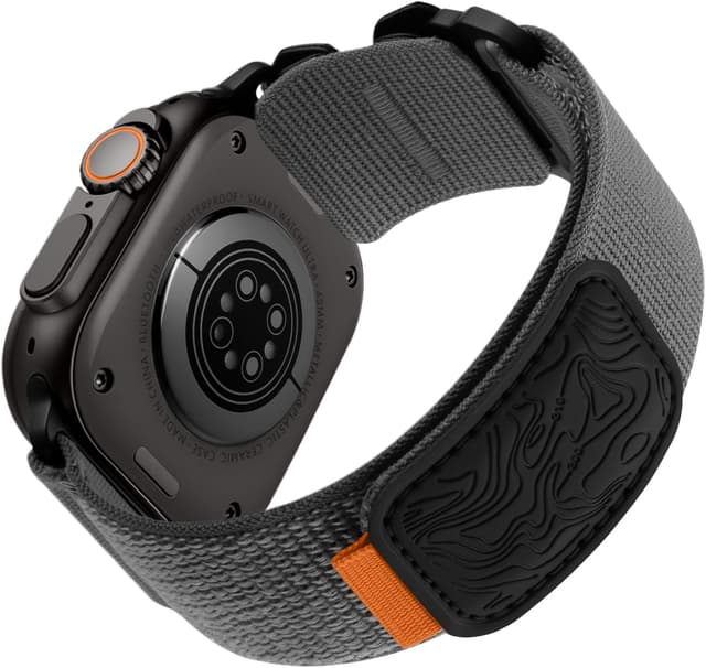 Detalle de Bandletic Nylon Loop Strap for Apple Watch Ultra (49mm) and Series 11/10/9/8/7/SE/6/5/4/3/2/1 – Grey, Soft Loop Strap