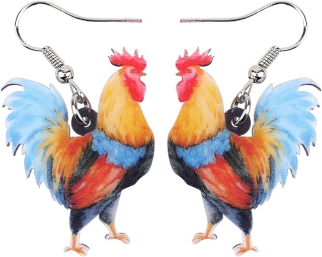 Thumbnail 6 de DOWAY Cute Huhn/Henne Hahn Ohrringe aus Acryl – bunte baumelnde Hühner-Designs für Party & Geschenke
