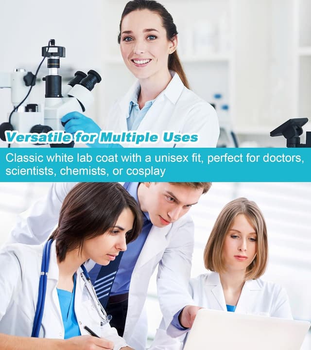 Thumbnail 5 de Snwquik Lab Coat Unisex 3 Pockets 🥼