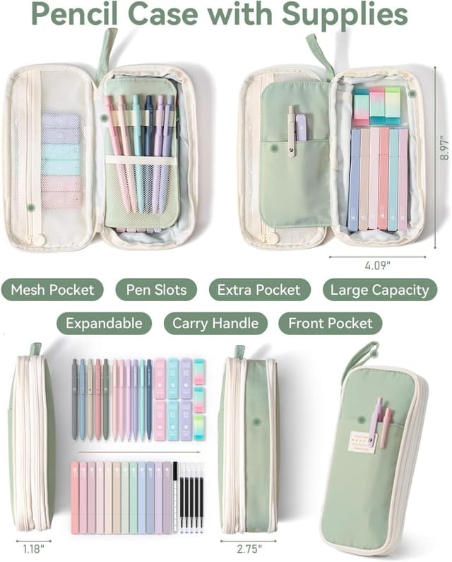 Detalle 2 de Four Candies 39‑teiliges Schulset mit Mäppchen 🖊