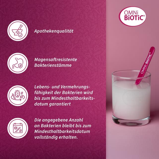 Detalle 2 de OMNi BiOTiC SR-9 Kids Direkt-Sticks (28 Stück) mit Pfirsich-Geschmack – vegan, glutenfrei, laktosefrei