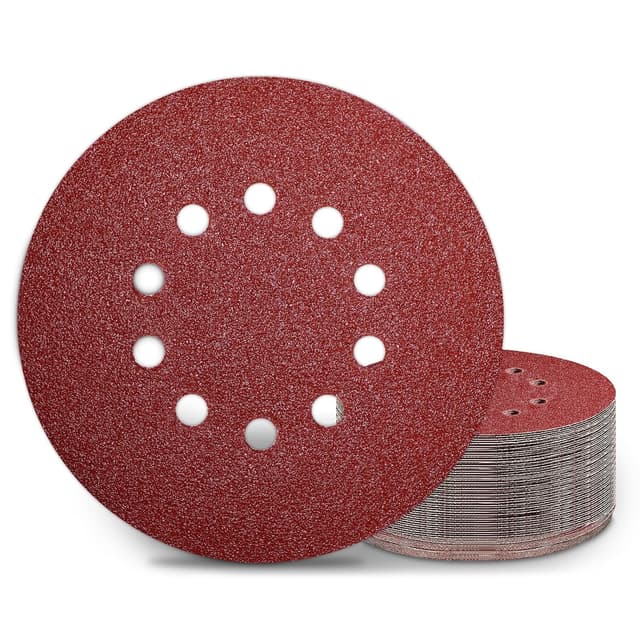 Detalle de KONGMING 25 Pcs 225mm Sanding Discs Grit 40 (9 inch) Hook and Loop for Drywall Sander