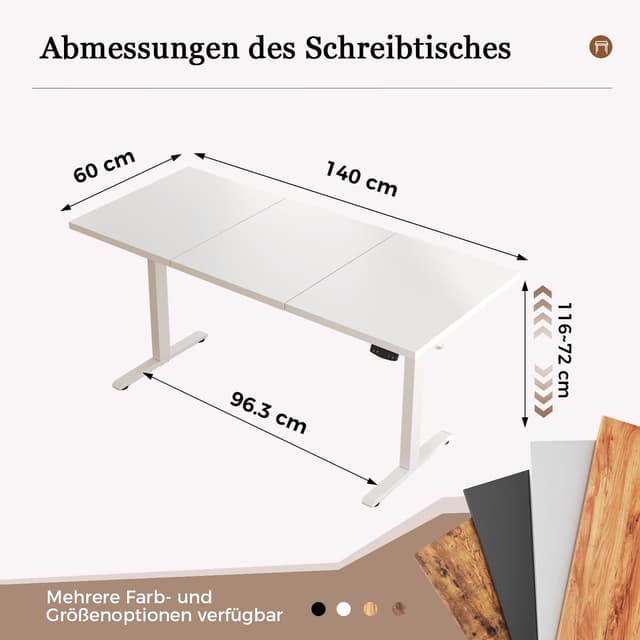 Detalle 2 de Klicelor Steh-Sitz-Schreibtisch 70 kg