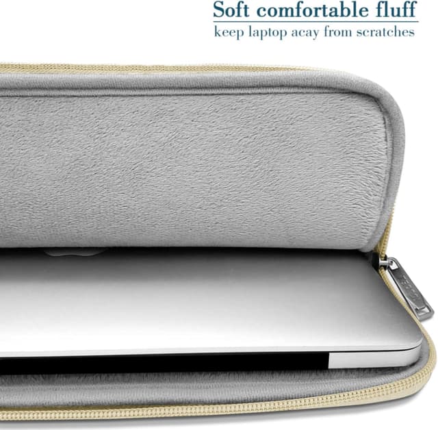 Detalle de TECOOL 14 Zoll Laptoptasche (Laptop Sleeve) wasserdicht, Beige – passend für viele 14”-Notebooks
