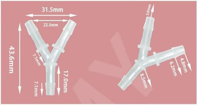 Thumbnail 4 de LiJuanWang 3‑Wege Schlauchverbinder 4,8 mm für Aquarium 🎣