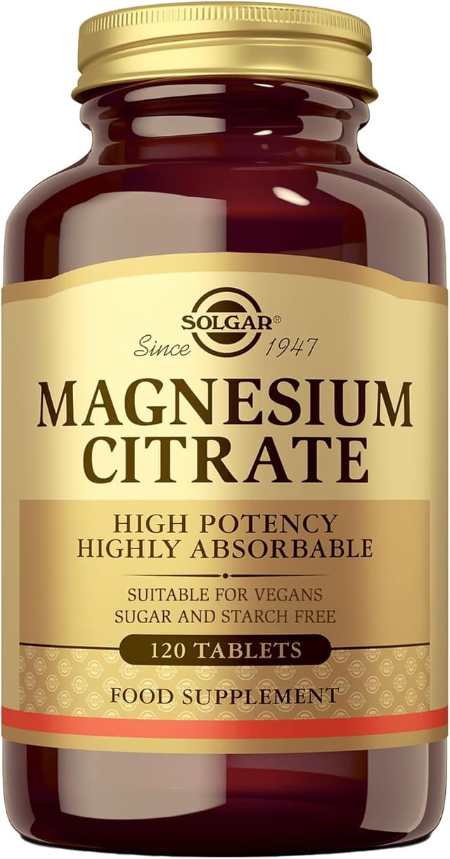 Detalle de Solgar Magnesium Citrate 120 cápsulas — magnesio para fatiga 💊