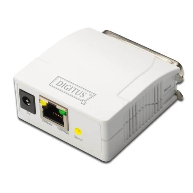 Detalle de Digitus Servidor de impresora paralelo con puerto RJ45 (Centronics) para convertir impresoras antiguas en red