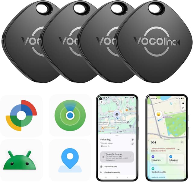 Detalle de VOCOlinc Smart Tag Tracker Bluetooth compatibile con Android e iOS (4 pezzi) per chiavi, portafoglio e bagagli