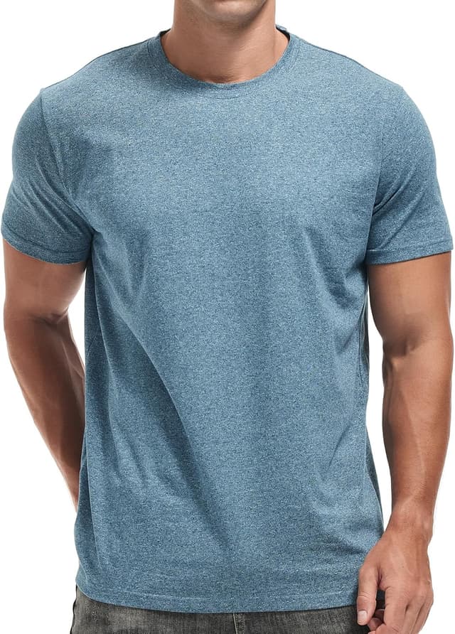 Detalle de VEIISAR Herren T-Shirt Slim Fit 2-farbig