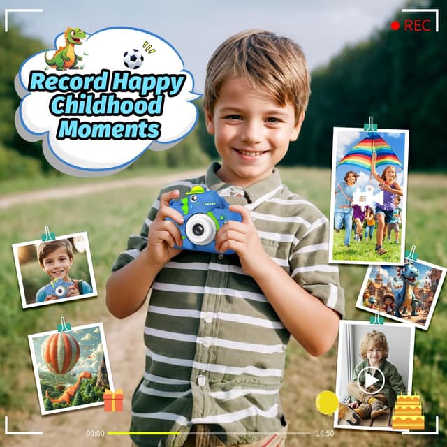 Detalle 2 de Kinderkamera Dinosaurier Selfie 32 GB