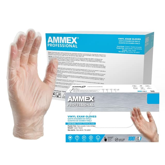 Thumbnail 6 de AMMEX Clear Vinyl Exam Gloves 3 Mil