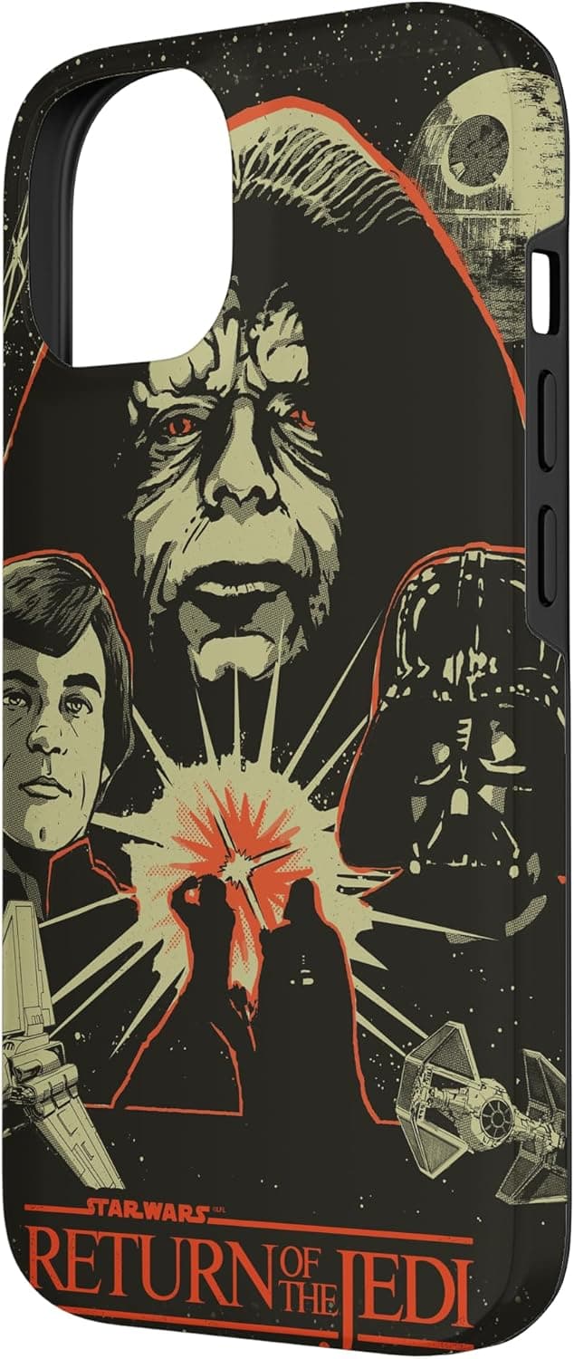 Detalle de Custodia per iPhone 14 Plus Star Wars “Il ritorno dello Jedi” (Luke Skywalker / Darth Vader) a portafoglio