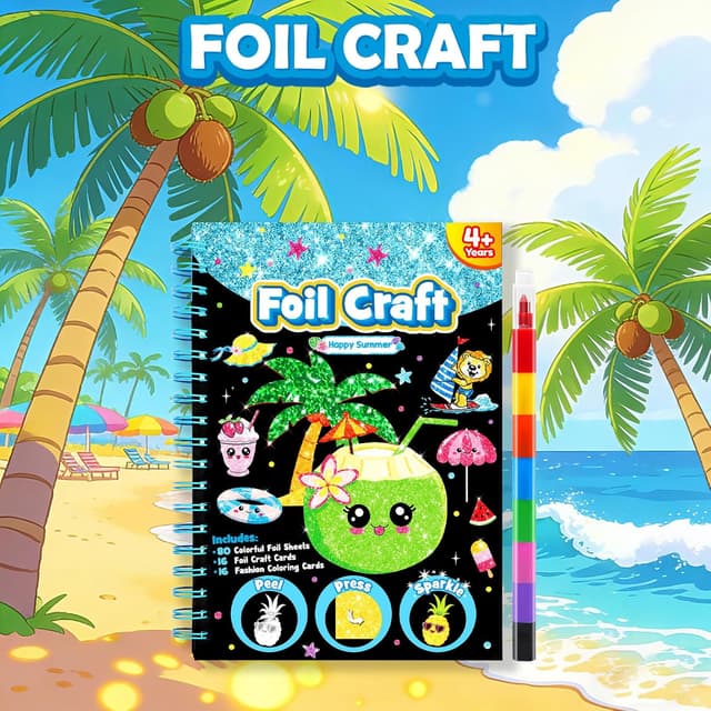 Detalle de LIKYMO foil art kit for kids 4–9