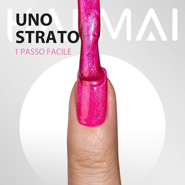Detalle de HALMAI OneCoat Cat Eye semipermanente 5 in 1 con magnete (smalto gel) – Rosa cipria