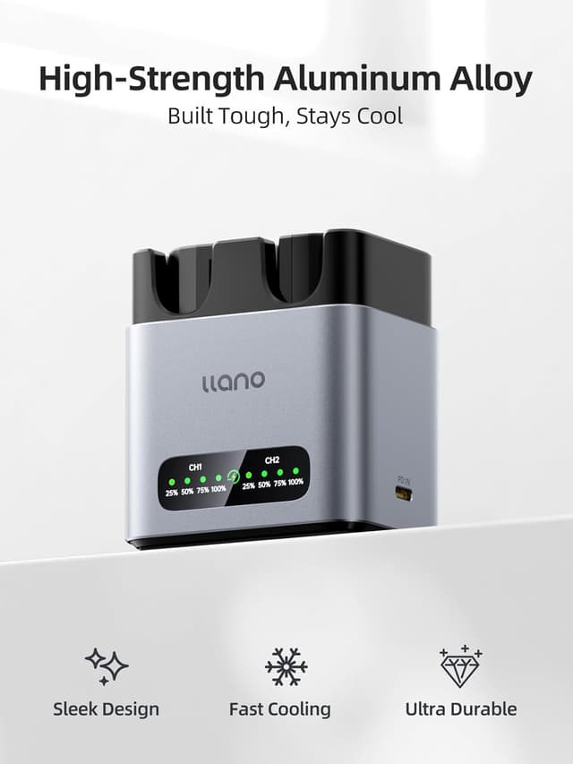 Detalle de llano 2-Pack EN-EL15C Batteries and 20W Fast Charger (with LED display) for Nikon Z series