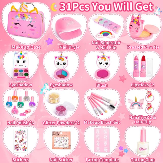 Detalle 2 de Hohosunlar Girls Makeup Set for Kids 3+