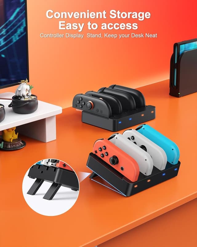 Detalle 2 de FYOUNG Switch 2 Controller Charger Dock 8-in-1