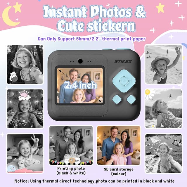 Detalle de ETIKEZ Kids Camera 1080P with 32GB card