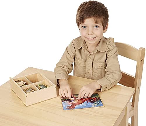 Detalle 2 de Melissa & Doug Rompecabezas de Dinosaurios 🦖 - 4 Puzzles Educativos