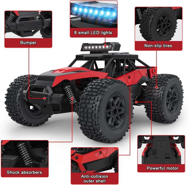 Detalle 2 de Monster Truck RC todoterreno 22 km/h coche teledirigido