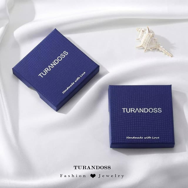 Detalle de Turandoss Ketten Herz Damen Halskette mit Herz-Zirkonia & Buchstaben, 18-Karat Gold-/Weißgold-Vergoldet, 40,6 cm