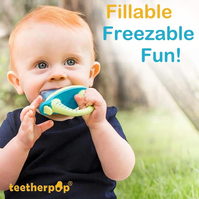 Detalle 2 de Teetherpop Fillable Freezable Teethers (Breastmilk Teether Feeder Pacifier) - BlueLime
