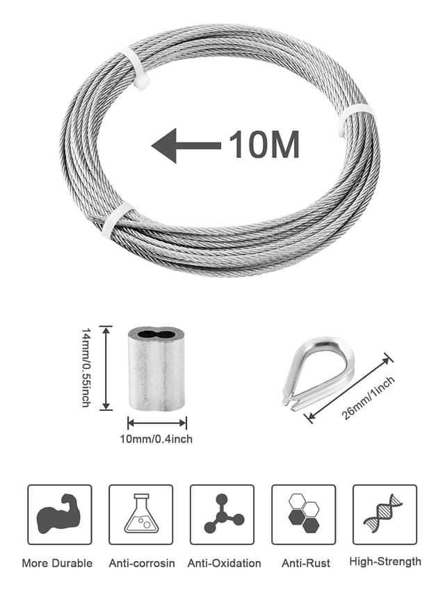 Thumbnail 1 de TooTaci CĂąble acier 3mm 10M đ