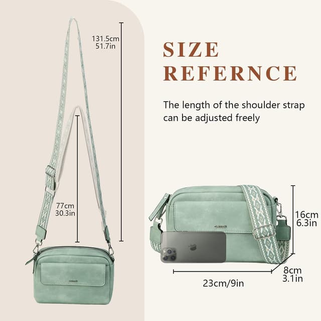 Detalle de Gladdon sac bandoulière femme en cuir PU imperméable, petit format avec bandoulière amovible