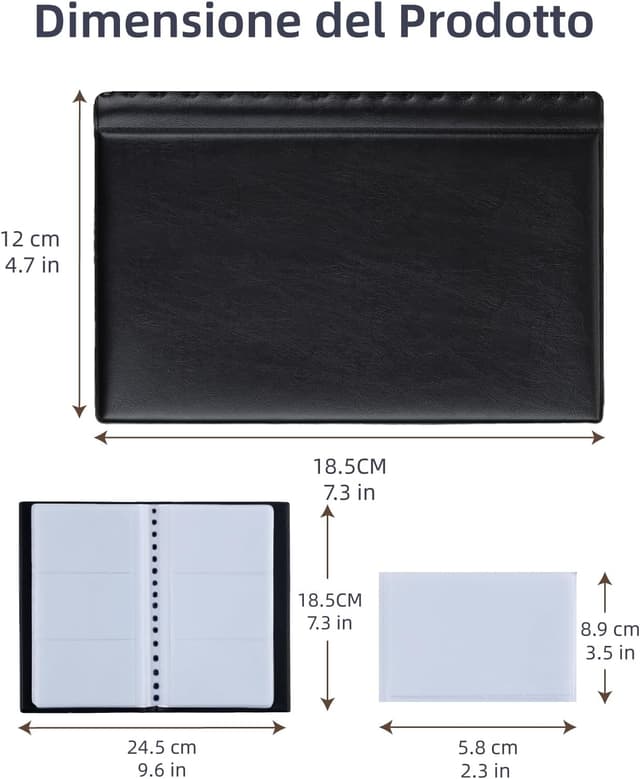 Detalle de Zacro 240 porta biglietti da visita in PVC, nero