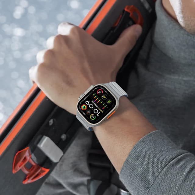 Thumbnail 6 de Tasikar Magnetic Straps Magnetic Silicone Replacement Loop for Apple Watch (49mm–42mm) – Misty Grey/Blue